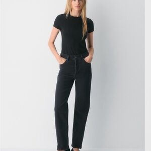 Denim Forum Black Straight Leg Jeans